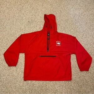 Milton Football Boys Medium Red Jacket with Zipper Windbreaker